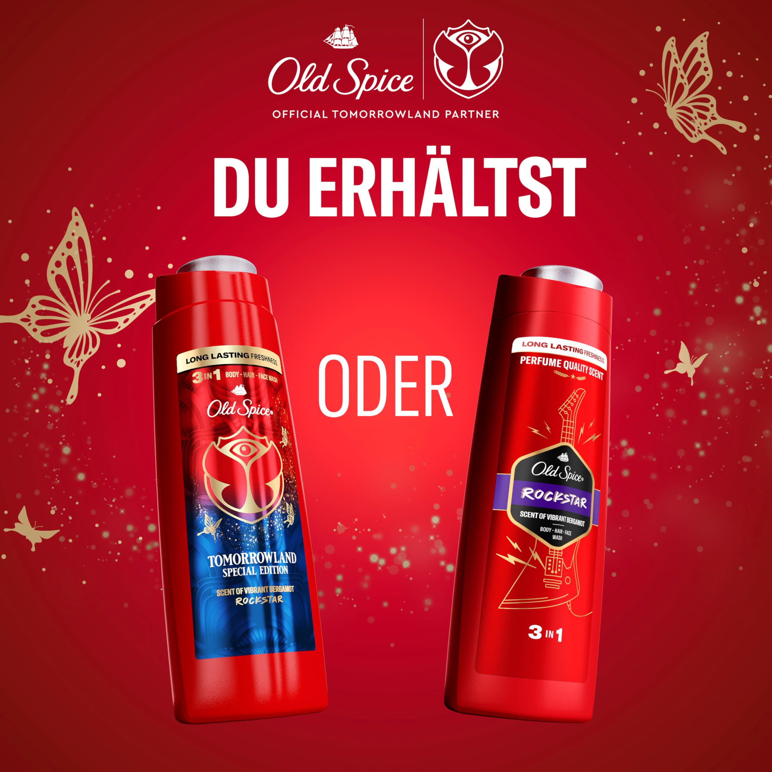 Old Spice Rockstar 3-in-1 Duschgel für Haar, Gesicht und Körper 400 ml, langanhaltende Frische, Duft von Parfumqualität, Tiefenreinigung 6