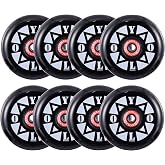 Rollerex YOLO Inline Skate Wheels &ndash; 8-Pack (Optional Bearings, Spacers and Washers) - Durable Replacement Roller Blade Wheels for Indoor &amp; Outdoor Skating