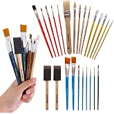 Artlicious Craft Paint Brushes Set for Kids, Acrylic Painting, 25 Pack | Art &amp; Classroom, Acrylic Brushes, Watercolor Painting, Fabric Crafts, Bulk Pack, Assorted Sizes