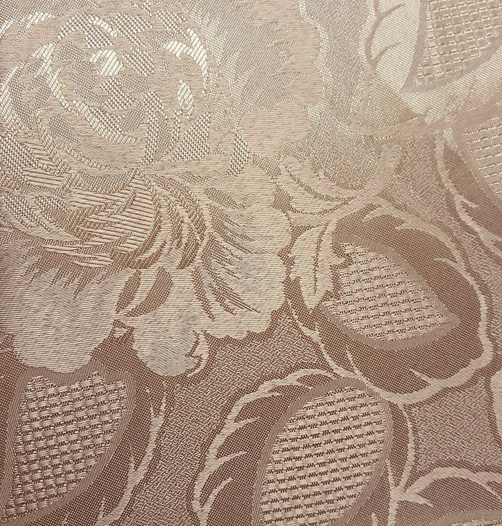 Emma Barclay Damask Rose - Jacquard Table Cloth in Coffee - 52x70 (132x178cm) — image 1