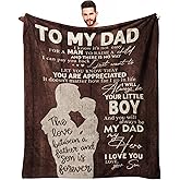 Sbangtu Dad Gifts, Birthday Gifts for Dad from Son Blankets 60"x50", Birthday Present for Daddy, Father Present from Son, Presents for Best Daddy Ever