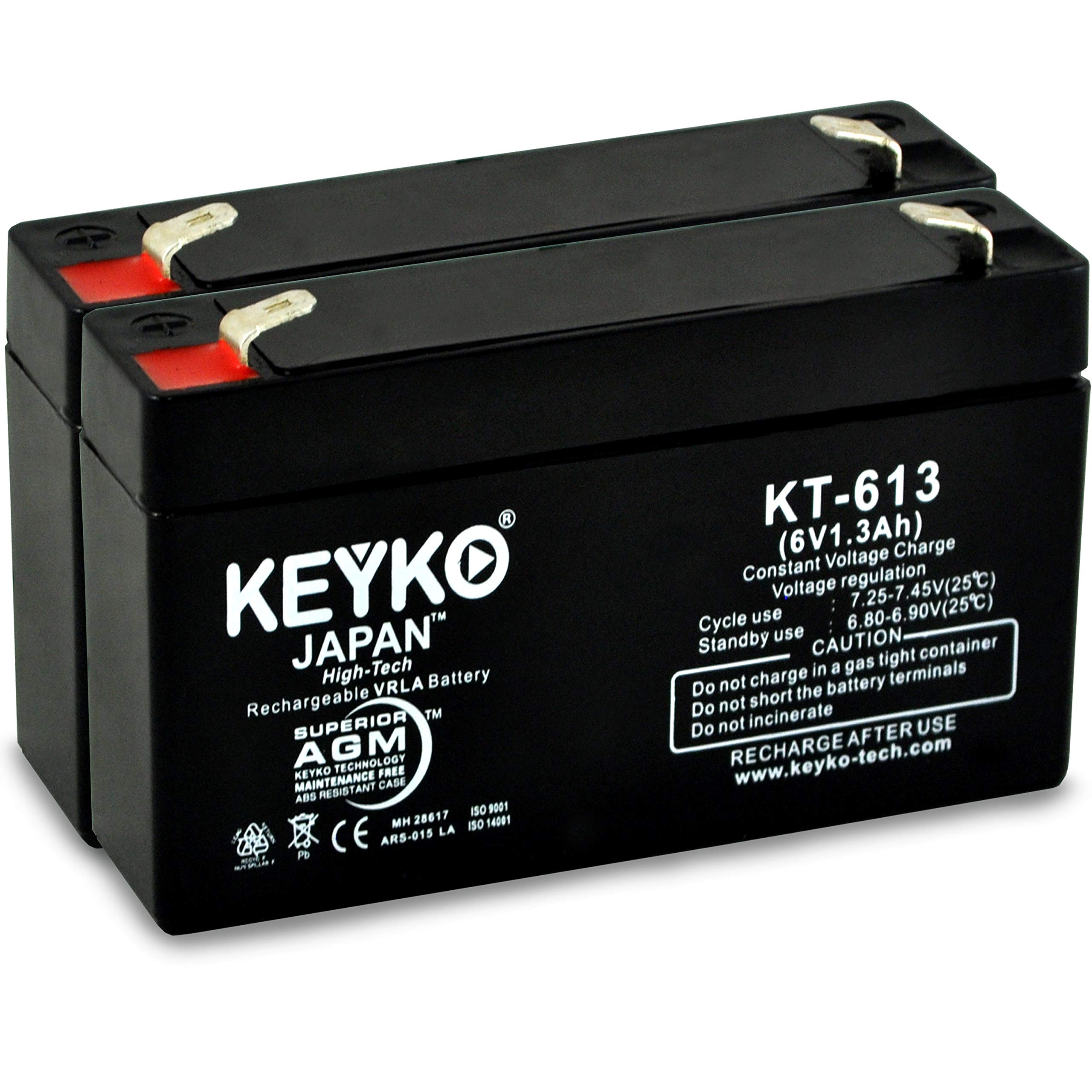 GE Simon & XT Panel 61.3 Battery 6V 1.3Ah 2 Pack Fresh & REAL 1.3Amp