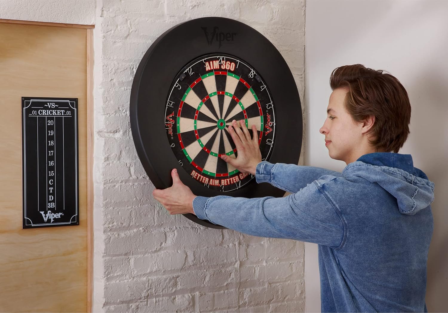 Viper by GLD Products Guardian Dartboard Surround Sisal/Bristle Steel-Tip Dartboard Wall Protector, Black, for 17.75” Steel tip Dart Board : Sports & Outdoors
