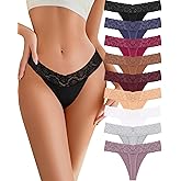 READY TO LOVE Cotton Lace Thongs for Women Sexy Breathable Womens Underwear Low Rise T-Back Soft Stretchy Ladies Panties