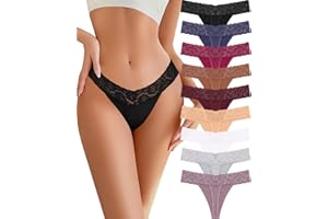READY TO LOVE Cotton Underwear for Women Lace Sexy Breathable Thongs Low Rise T-Back Soft Stretchy Ladies Panties