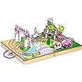 Melissa & Doug 19-Piece Wooden Take-Along Tabletop Kingdom – Carriage, Horse, Unicorn, Dragon, More