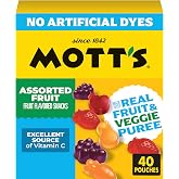 Mott's Assorted Fruit Snacks Family Pack, Gluten Free Gummies, Made with Fruit &amp; Veggie Juice, Good Source of Vitamin C, Gelatin Free, 40 Count Individual Pouches, 32 oz