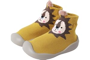 XQ&XG Baby Non Slip Sock Shoes Toddler First Walker Shoes Baby Boys Girls Floor Shoes Indoor Outdoor Non Slip Soft Rubber Sole Breathable Slippers Unisex Cartoon Slip On Sneakers