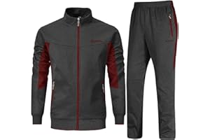 Rdruko Men's Tracksuit Sweatsuit 2 Piece Set Full Zip Athletic Casual Sports Jogging Gym Track Sweat Suit for Men