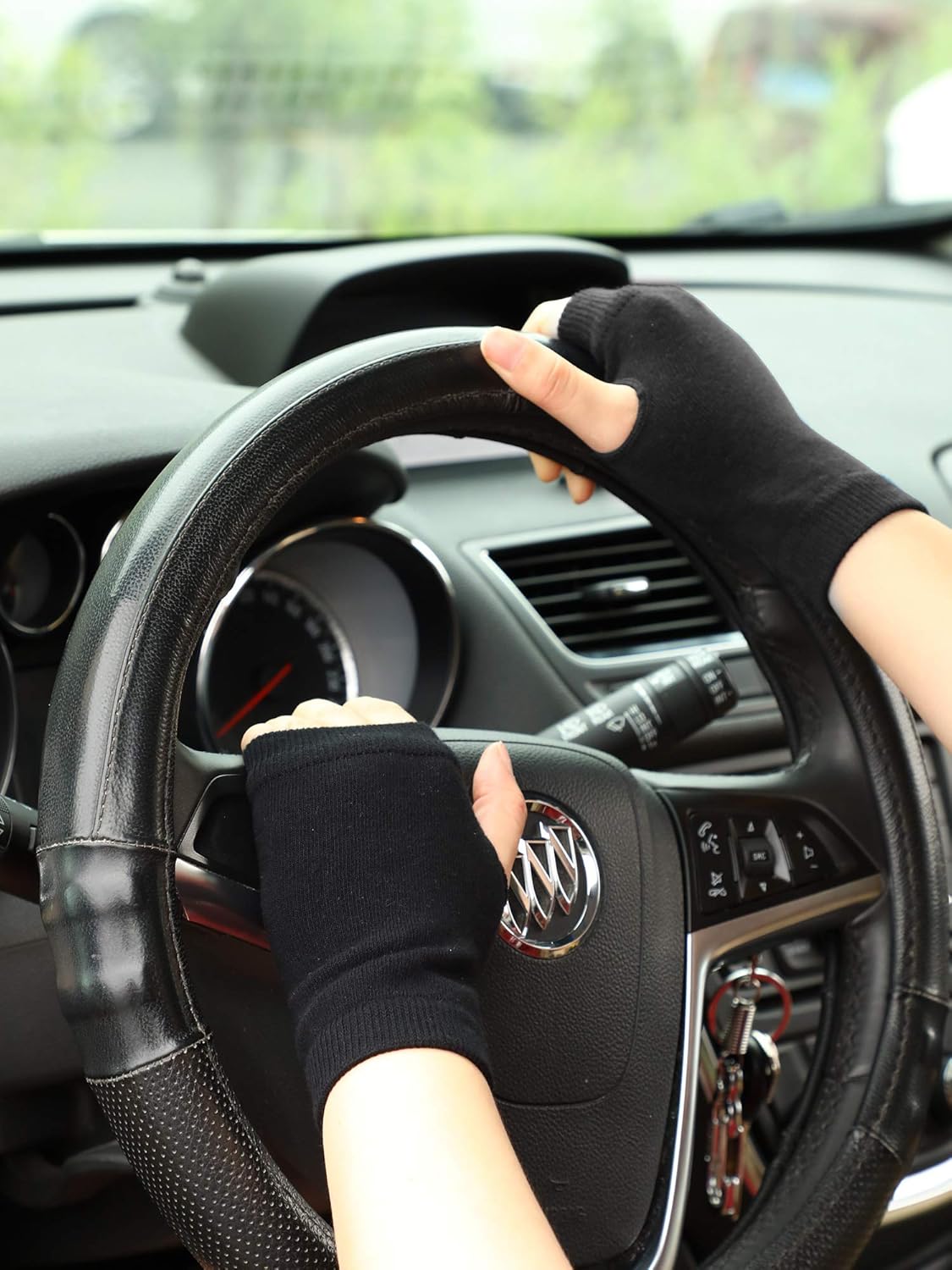 Blulu Fingerless Warm Gloves with Thumb Hole Cozy Half Fingerless Driving Gloves Knit Mittens for Men, Women at  Women’s Clothing store