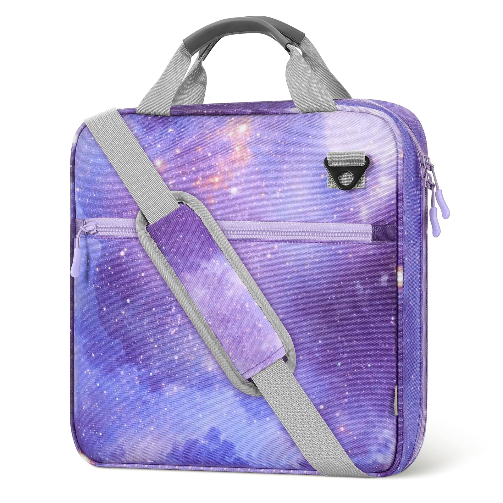 MoKo Zipper Binder, 2 inch 3 Ring Binder with 500 Sheet Capacity Multi-Pocket School Bag with Padded Shoulder Strap Handle, School Supplies Organizer for Middle Student, Star Purple Image MoKo Zipper Binder, 2 inch 3 Ring Binder with 500 Sheet Capacity Multi-Pocket School Bag with Padded Shoulder Strap Handle, School Supplies Organizer for Middle Student, Star Purple Image
