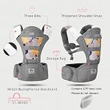 Bellababy Baby Carrier Hip Seat 6 in 1 Ergonomic M-Position Grey 0-36m view 2