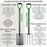 Easy Shopping Spade Fork Set Garden Rake Hoe Head Handled 2 pc view 2