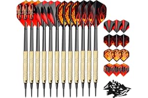 Nivofu 12 Packs Soft Dart Set(18g), Plastic Soft Tips Darts with Extra 100 Tips and 12 Dart Flights, Professional Darts with 