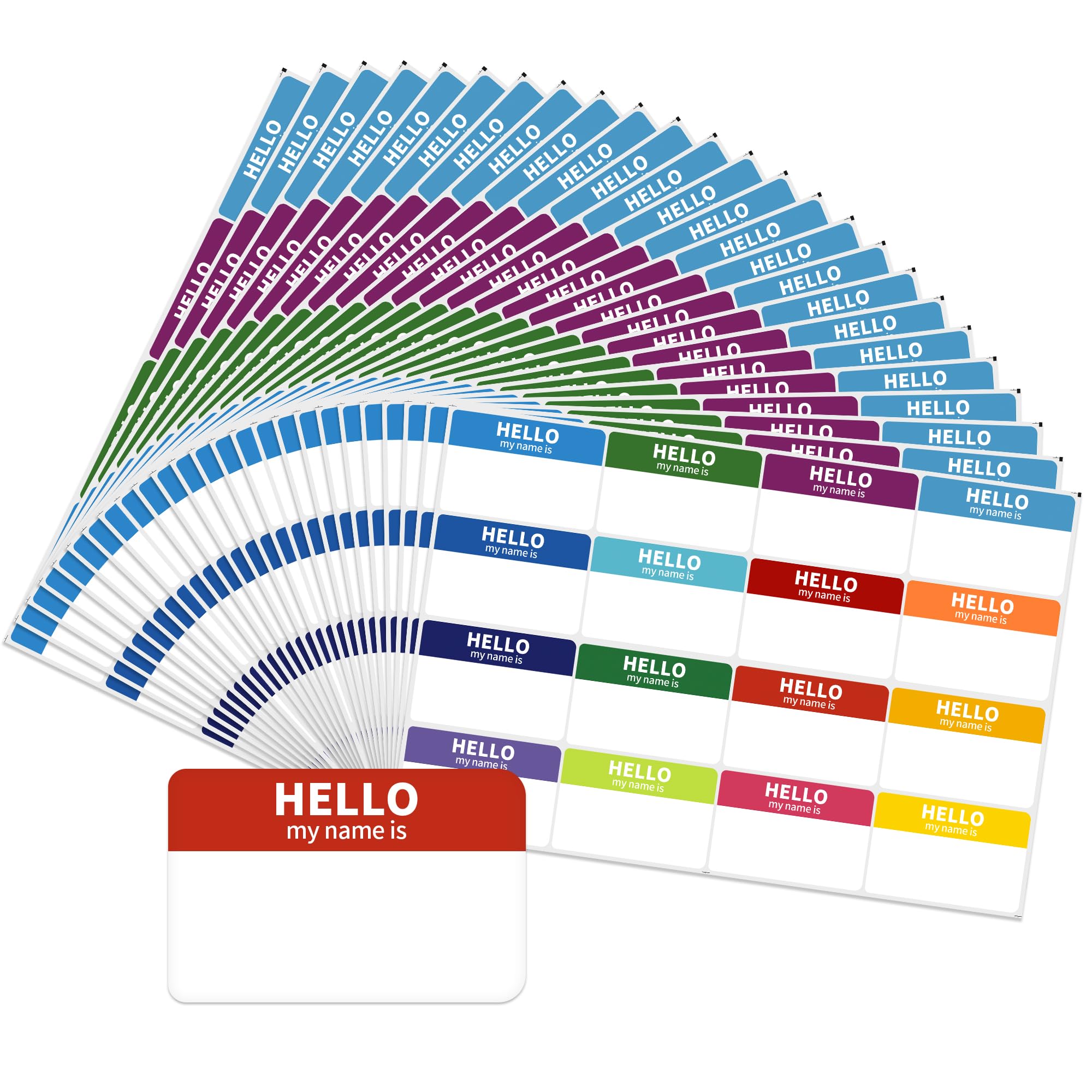 Photo 1 of Pacific Mailer Name Tag Stickers 2"x3" Name Tags Hello My Name is Stickers Colored Name Tags for School Office Home Meeting, 416 Labels