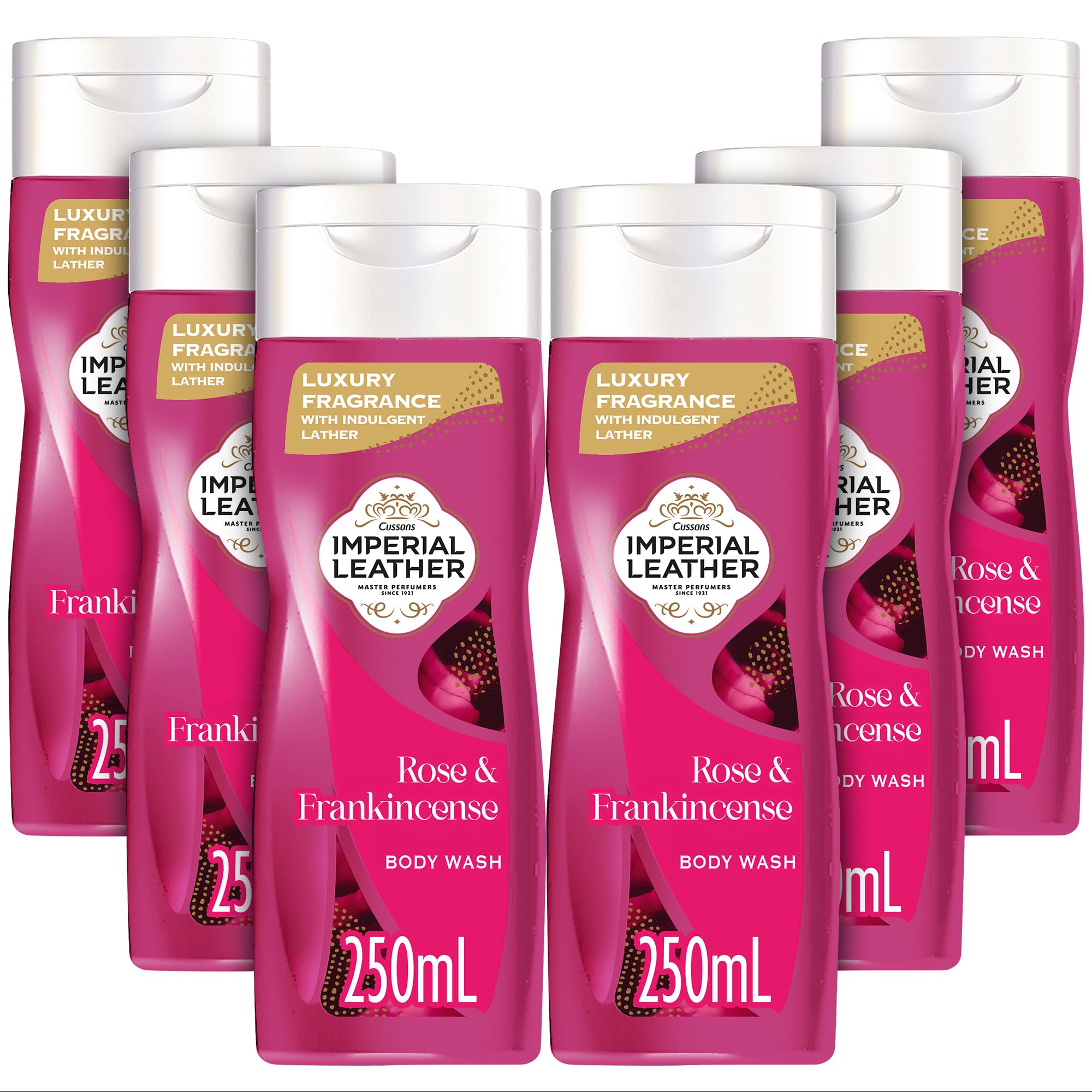 Imperial Leather Rose & Frankincense Body Wash Shower Gel | Signature Oil Blend | Luxurious Floral & Woody Fragrance | Creamy Lather & Gentle Cleanse | Pack of 6 x 250ml