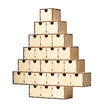 Juvale Wood Advent Calendar Unfinished Christmas Tree Advent