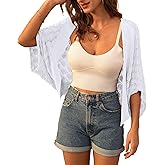 GRACE KARIN Womens Crochet Summer Cardigan Shrug 2025 Lightweight Open Front Hollow-out Batwing Cardigan Sweater Outwear