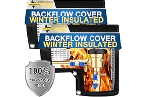 Backflow Preventer Pipe Insulation Cover (5°F), POROLIR 12"X13" Thicker Pressure Vacuum Breaker Cover, Water Well Pump Sprinkler Valve Cover, Outdoor Faucet Cover for Winter, Black 2 Pack