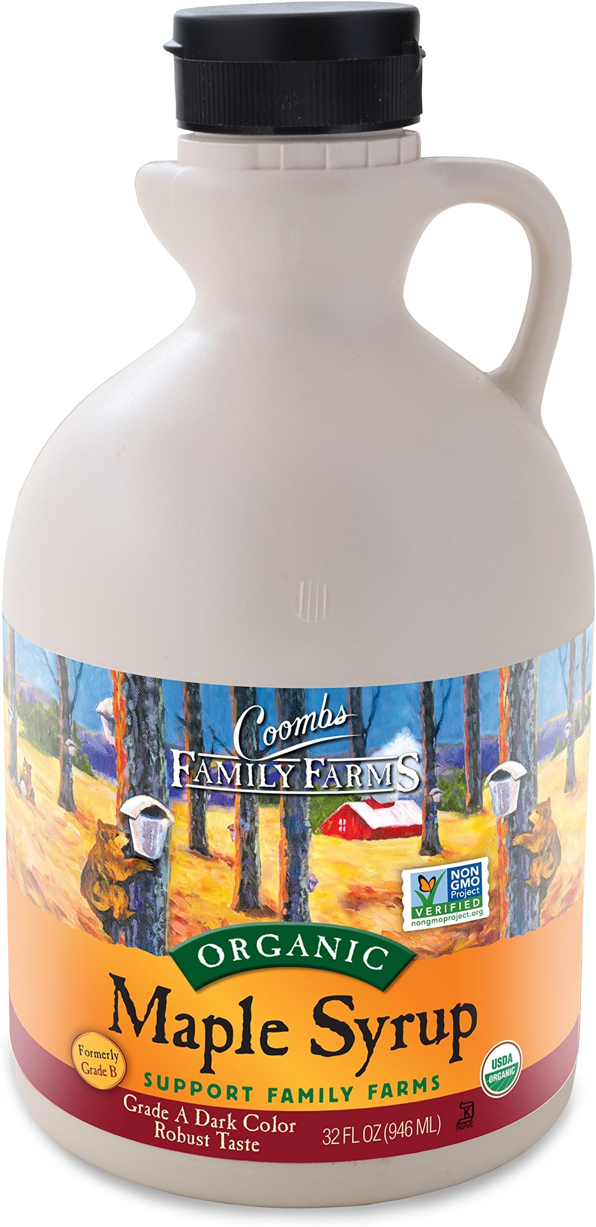 Coombs Family Farms Organic Maple Syrup, Grade A, Dark Color, Robust Taste, 32 Fl Oz