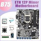 Lodokdre B75 ETH Mining Motherboard 12 PCIe USB G1630 CPU 4GB RAM 64GB SSD Fan view 3