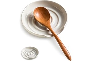 Cormomu Spoon Holder, Ceramic Spoon Rest for Stove Top, Utensil Holder for Spatula, Coffee Spoon, Spoon Cradle, Kitchen Accessories for Stove, White