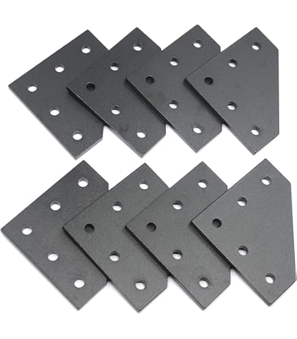 80/20 5 Hole 90 Degree Angled Bracket - Black Anodized Aluminum Connector For T-Slot