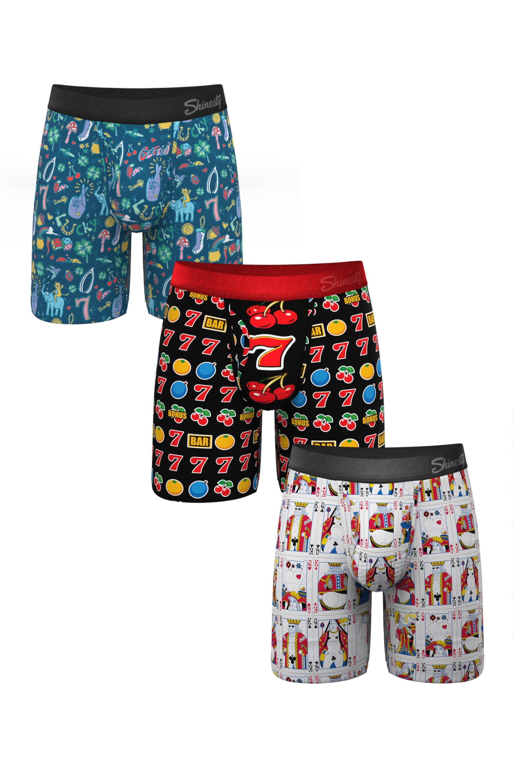 Photo 1 of Shinesty Cards, Slots, Symbols Long Leg Boxer Three Pack - M