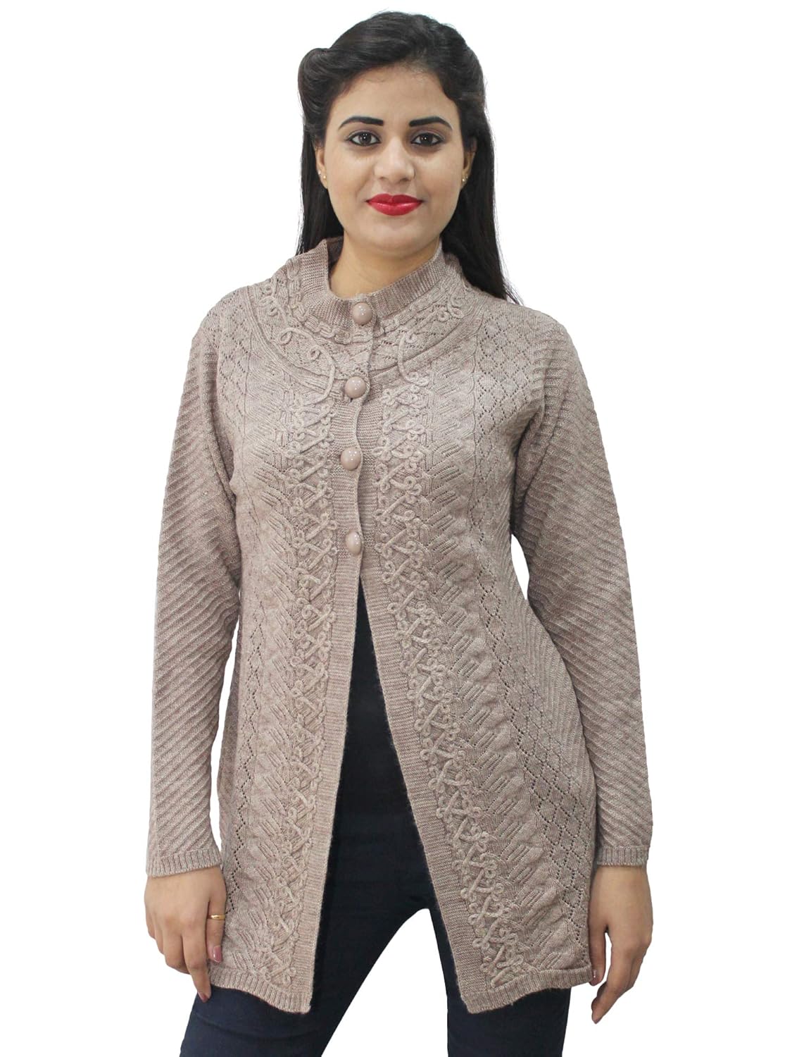 matelco women's white button cardigan with pockets