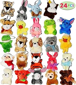 Joyin Toy 24 Pack of Mini Animal Plush Toy Assortment (24 units 3" each) Kids Party Favors