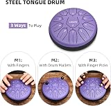 LEKATO 6 Inch Steel Tongue Drum D Key with Carry Bag Lavender view 4