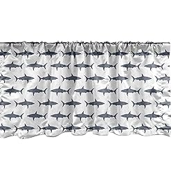 Ambesonne Sea Animals Window Valance, Sharks