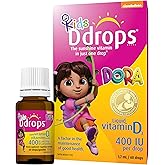 Ddrops Kids 400 IU 60 drops - Liquid Vitamin D3 Supplement for Children. Support Strong Bones & Immune System