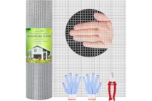 Thinkahead Hardware Cloth 1/2 Inch 48 X 100 ft 19 Gauge, Chicken Coop Wire Fencing, Hot Dipped Galvanized Wire Mesh, Hardware Cloth for Chicken Coop, Rabbit Cages, Garden, Small Rodents Screen Fence
