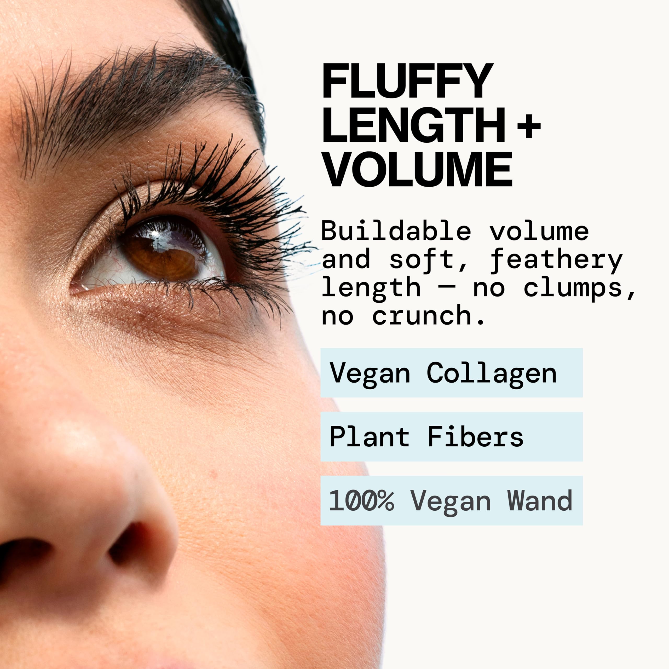 Pacifica Vegan Collagen Fluffy Lash Mascara – Black Thickening & Lengthening Mascara with Plant Fibers, Full Fluffy Lashes, Vegan & Cruelty-Free, 0.24 oz
