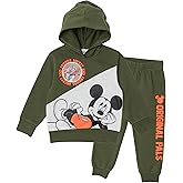 Disney Mickey Mouse Boys’ Hoodie and Jogger Pants Set with Lenticular Patch, 2-Piece Fleece Outfit