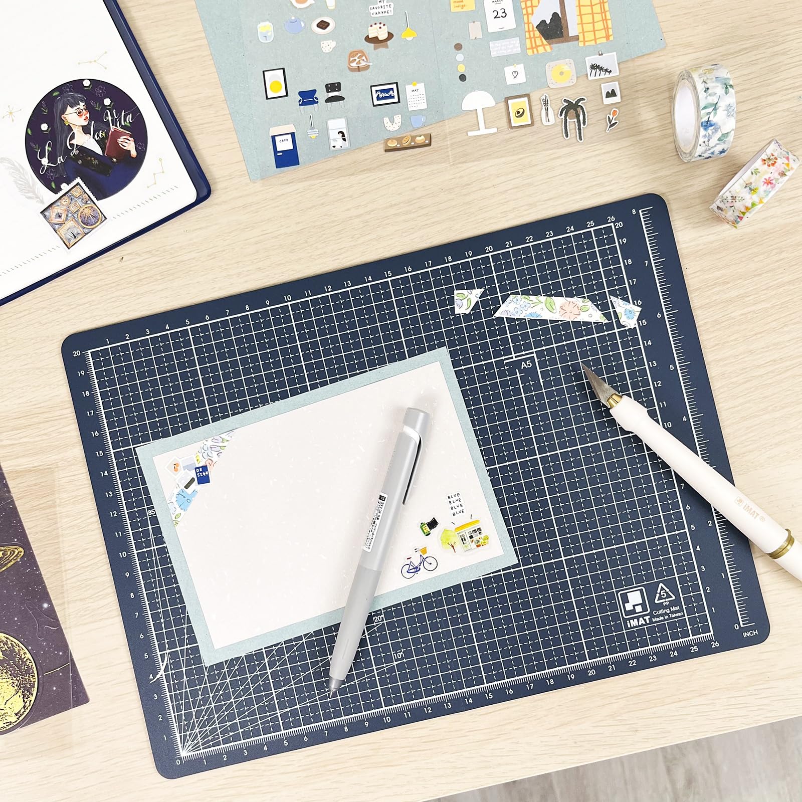 iMAT Flip Cutting Mat Note, A4 (Cm Version), 9