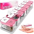 Extra Large Pill Organizer 2 Times A Day - Big Pill Box 7 Day Am Pm - XL Weekly Vitamin Holder Jumbo Medicine Container for Supplement XXL Daily Pill Case with Huge Oversized Compartments Pink/White