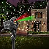 SUNFUCAN Laser Christmas Projector Lights Outdoor, Outdoor Garden Laser Light, Landscape Lights with Red and Green Stars, IP65 Waterproof,Cold Resistant. Suitable for Holiday, Party, Garden Decorati