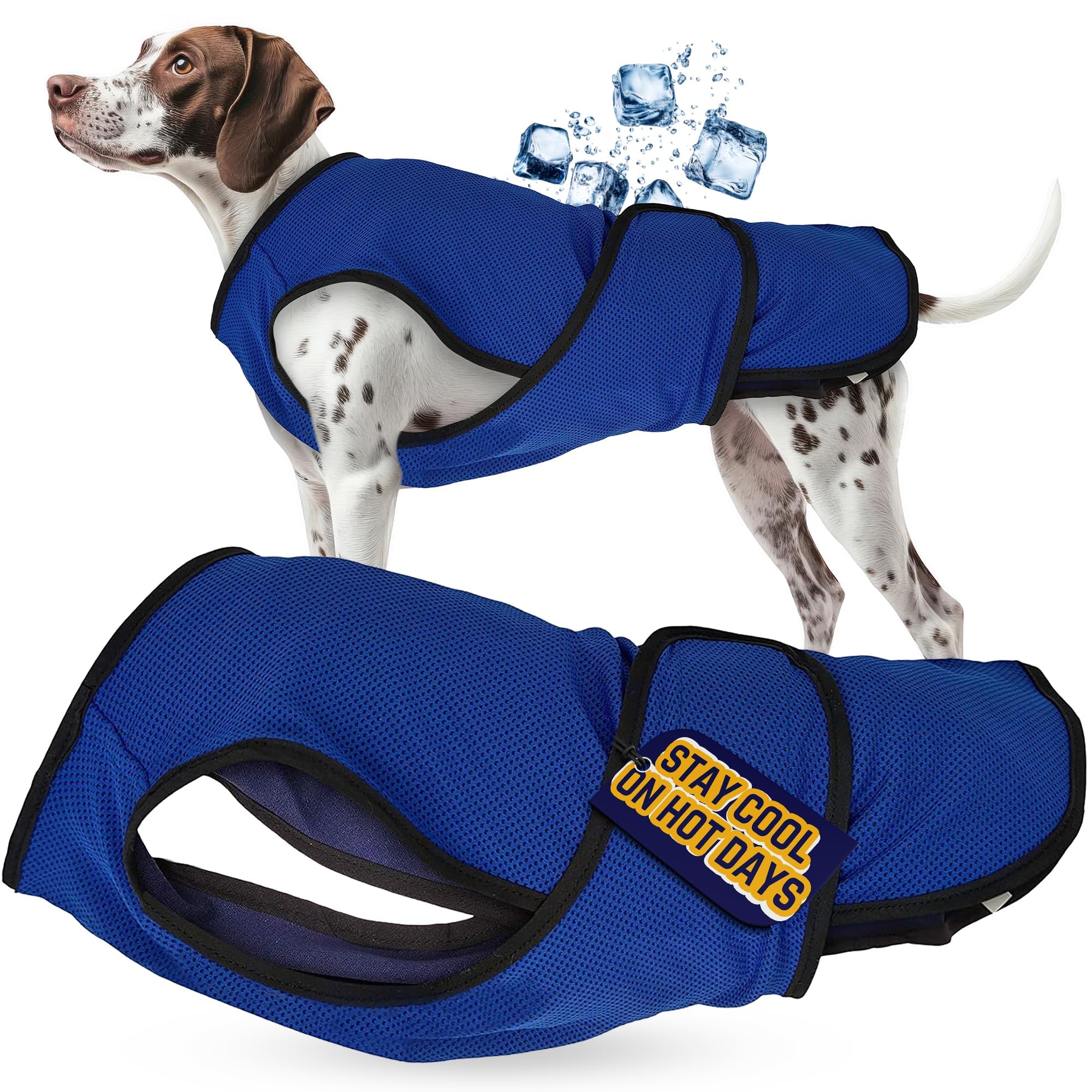 Lautus Pets XXL Dog Cooling Vest - Easy On/Off Cooling Coat with Double Velcro & Zip Neck, Lightweight & Portable Cooling Jacket for Dogs, Perfect for Dog Owners, Walkers, Sitters & Pet Carers