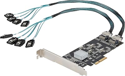 StarTech 8 Port SATA PCIe Card PCIe x4 Gen 2 6Gbps Quad Controllers