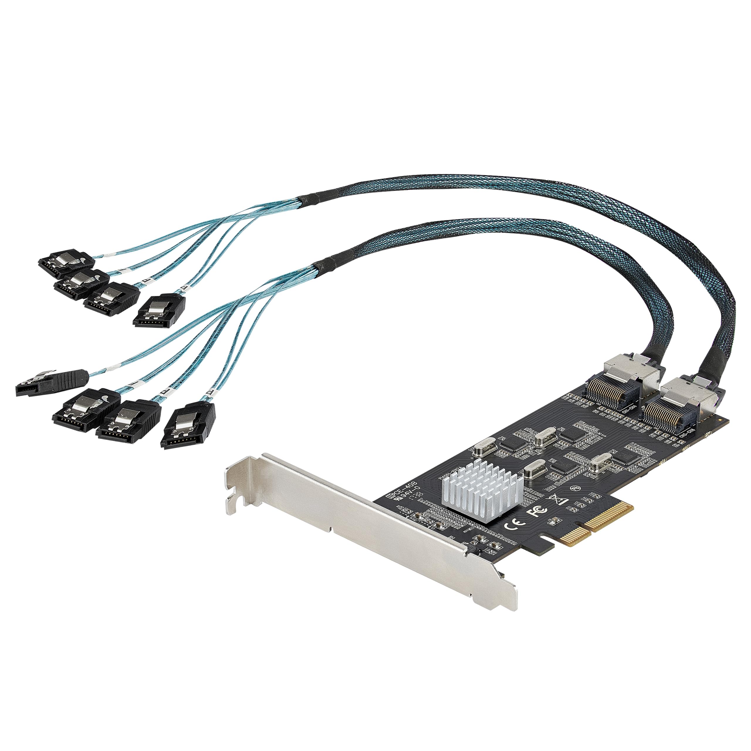 StarTech.com 8 Port SATA PCIe Card, PCI Express 6Gbps Expansion Adapter with 4 Host Controllers, PCI-e x4 Gen 2 to SATA III - HDD/SSD Controller Card