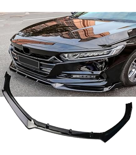 4 Piece Front Lip Spoiler Front Lip Spoiler For 2021-2022 Honda Accord – 4-Piece Carbon Fiber Hydro-Dip, Glossy Finish – Aggressive Sport Look Honda Accord Front Lip