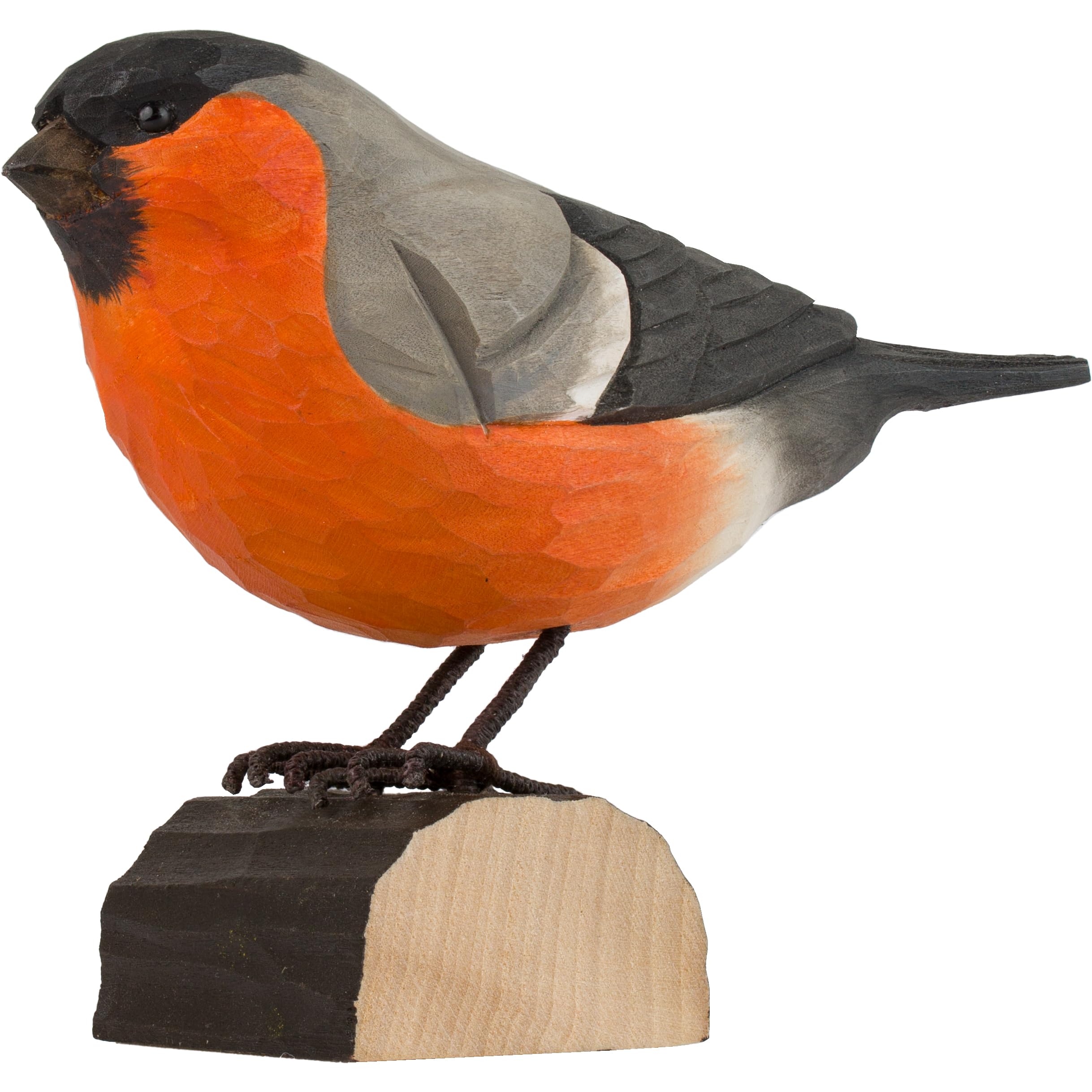 WILDLIFEGARDEN Wildlife Garden - DecoBird Bullfinch (WG4409) - Hand Carved Decorative Bird Figurine Made of Linden Wood - Medium-Sized European Birds Collection