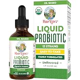 MARYRUTH'S USDA Organic Liquid Probiotic for Adults &amp; Kids, Unflavored, 4oz | 2 Billion CFU, 13 Probiotic Strains, Digestive &amp; Gut Health, Reduce Occasional Gas &amp; Bloating, Immune Support, Vegan, Non-GMO