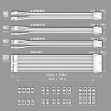 EZDIY-FAB PSU Extension Cable Kit 24Pin 8Pin to 6+2Pin 4+4Pin All White view 3