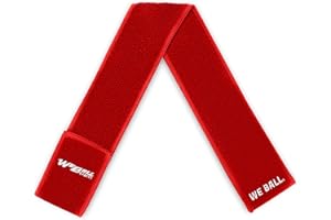 We Ball Sports Streamer Football Towel, Sports Towel with Hook and Loop Fastener to Clean Football Visor and Gloves (Red, Adult)