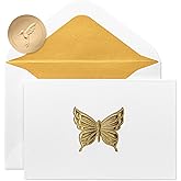 Papyrus Blank Cards with Envelopes, Gold Butterfly (14-Count)