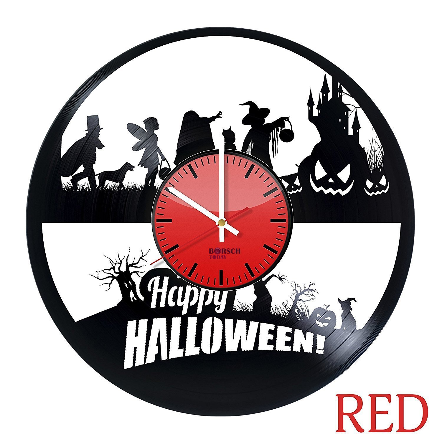 Amazon Com Happy Halloween Handmade Vinyl Record Wall Clock