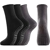 STNFAMILI Non Slip Pilates Yoga Socks with Grips for Women, Non Skid Sticky Socks